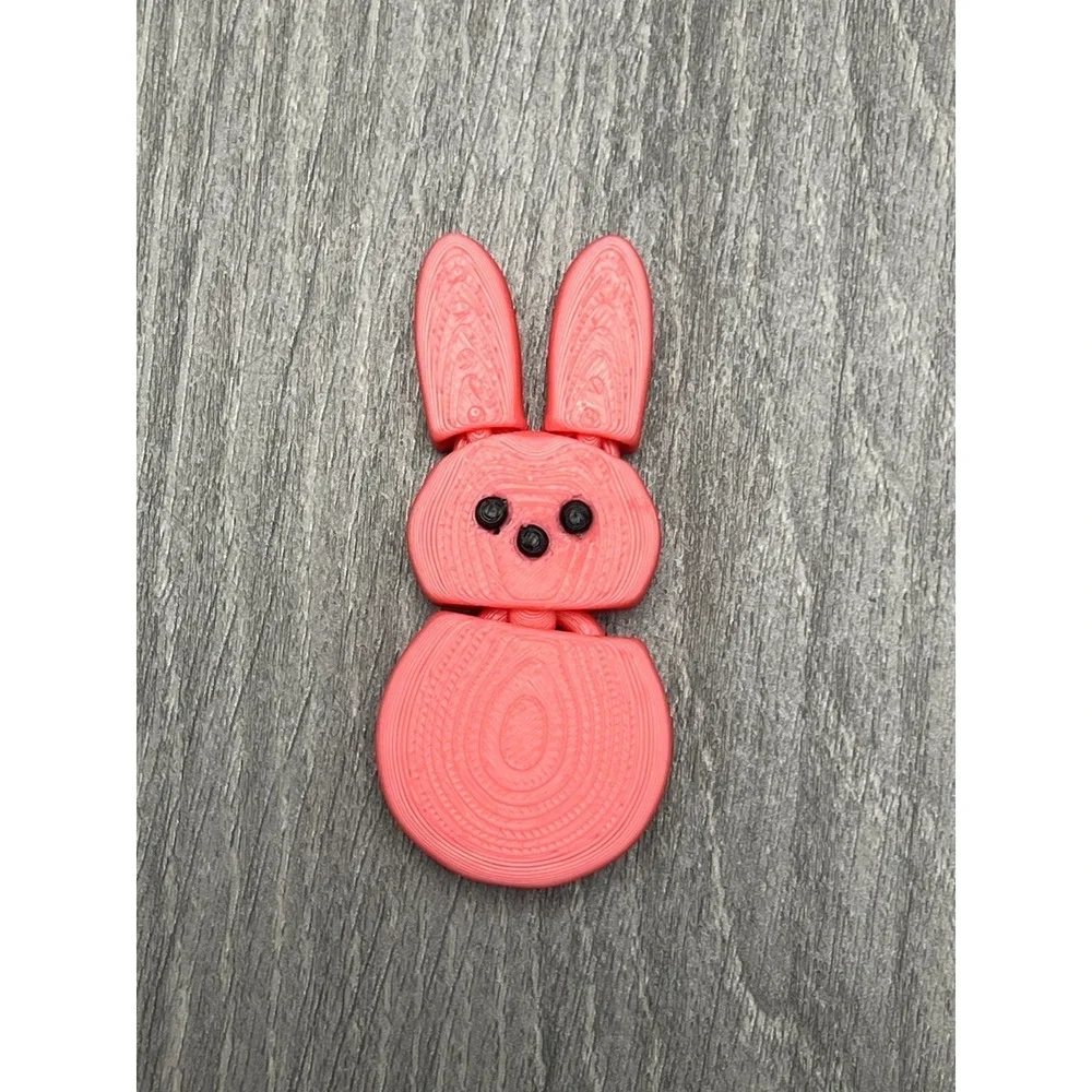 6pc 3D Printed Flexi Marshmallow Bunny‎ Magnets Articulated Easter Rabbit Decor